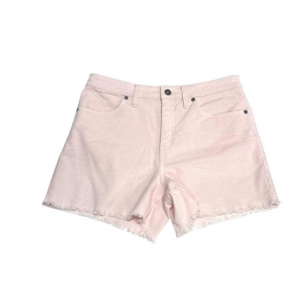 Carve Designs Oahu High Rise 4" Peach Pink Corduroy Shorts Frayed Hem Size 6